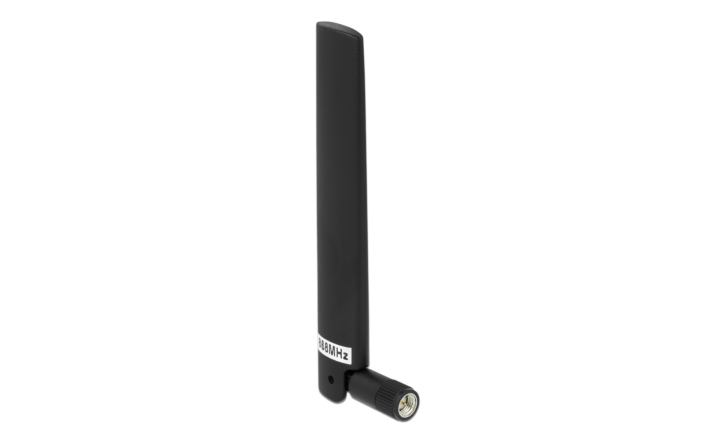 LoRA-Antenne LoRa Antenne SMA 3 dBi RundstrahlDelock LoRa 868 MHz Antenne SMA Stecker 3 dBi omnidirektional mit Kippgelenk schwarz