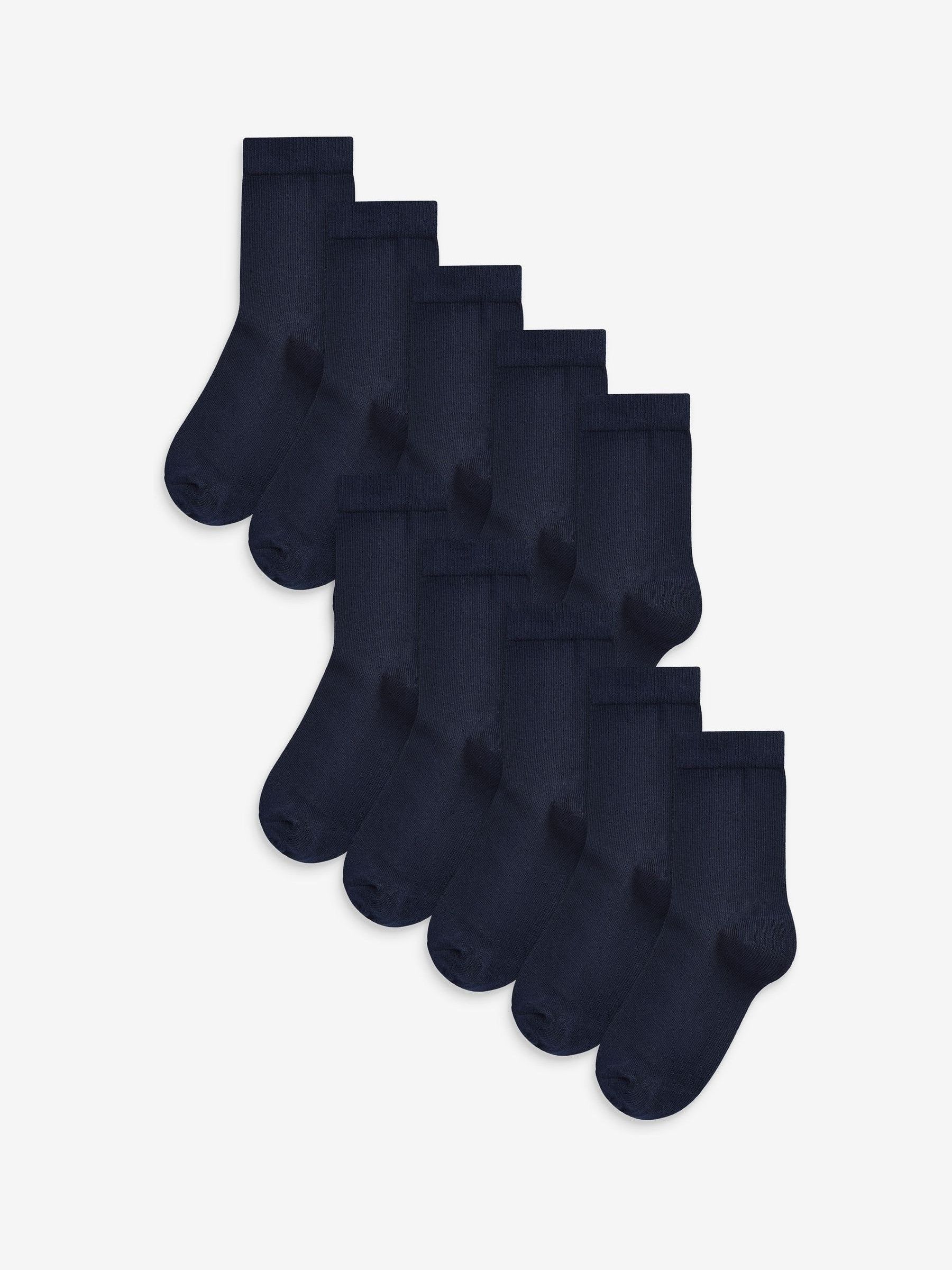 Donkerblauw - Verpakking van 10 paar sokken met hoog aandeel katoen