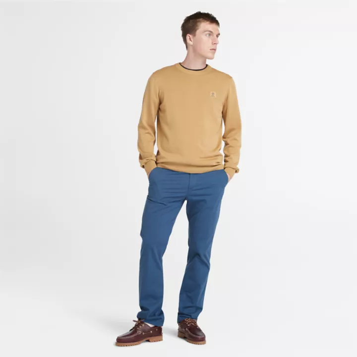 Pull teint en pièce pour homme en jaune foncé