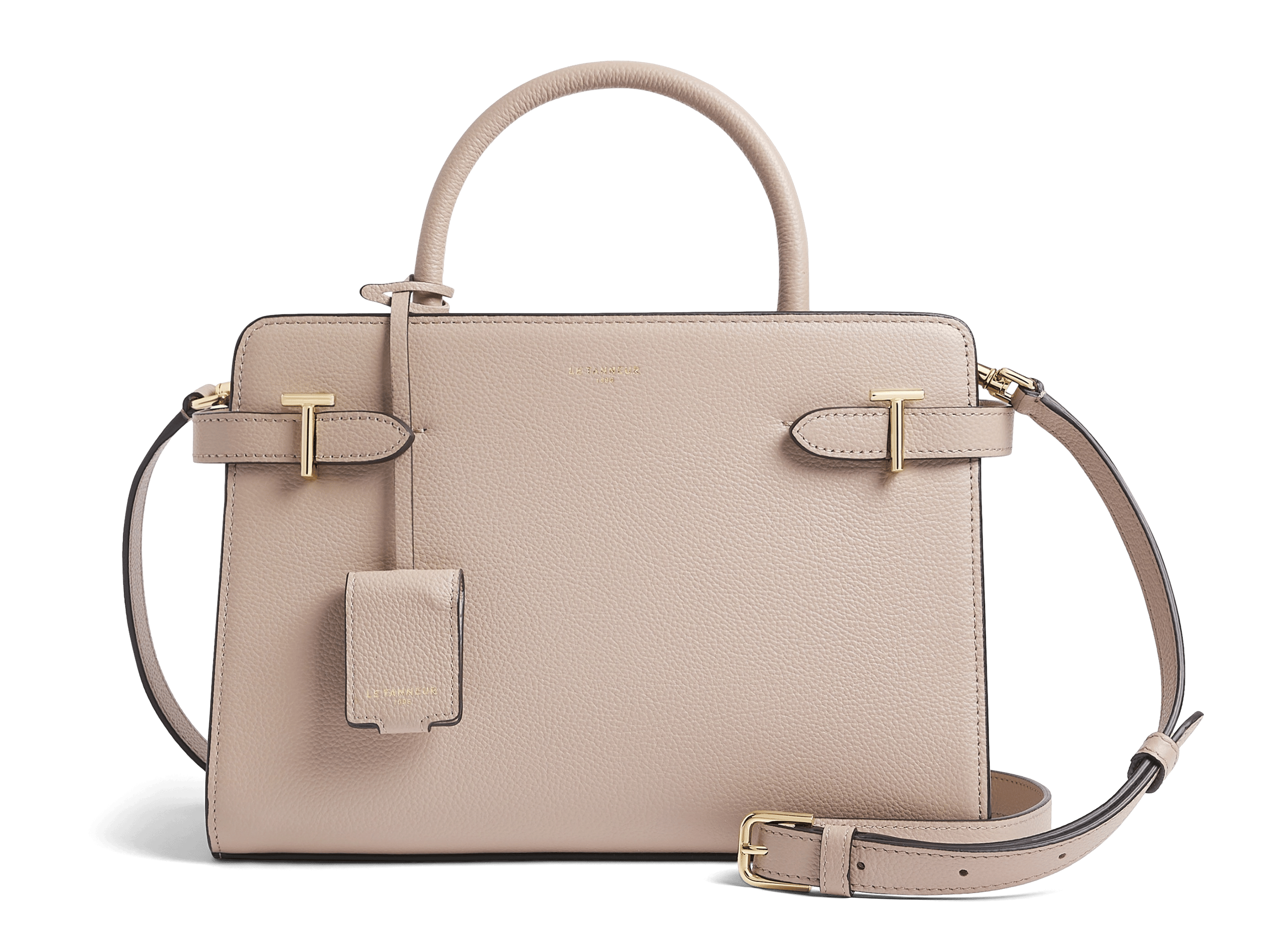 EMILIE - Sac à main en cuir grainé | Beige