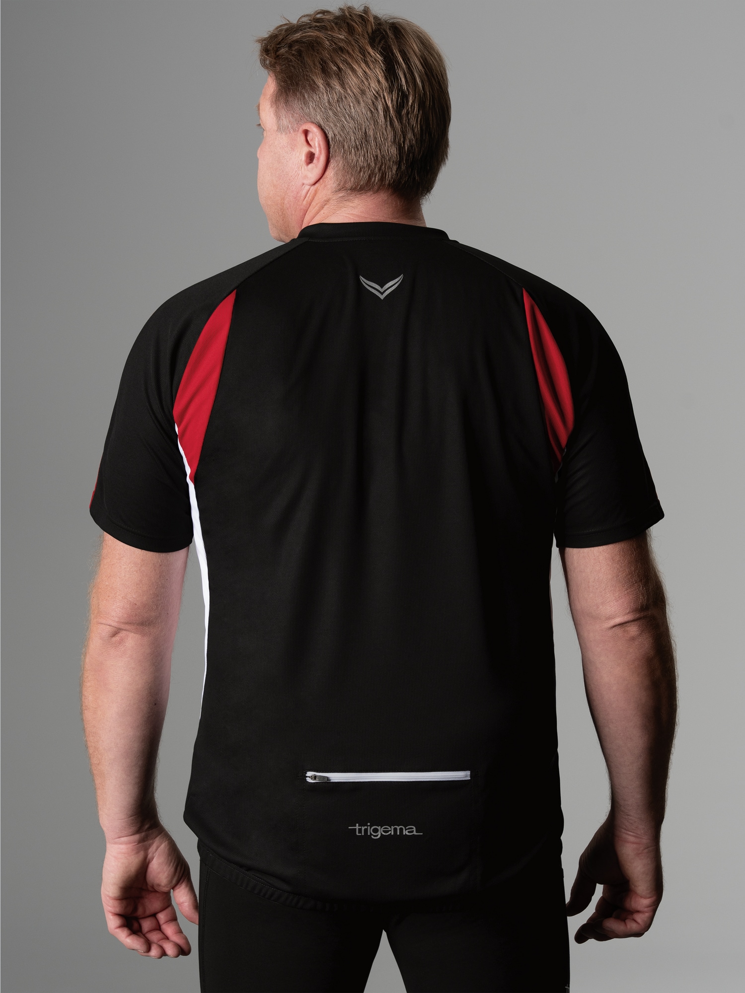 Fahrradtrikot aus atmungsaktivem COOLMAX®-Material Schwarz