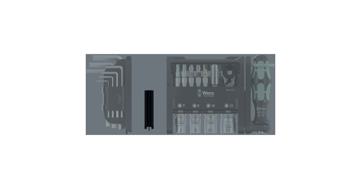 WeraTool-Check Modular Set 1, 50‑delig bitset  (Zwart/groen)
