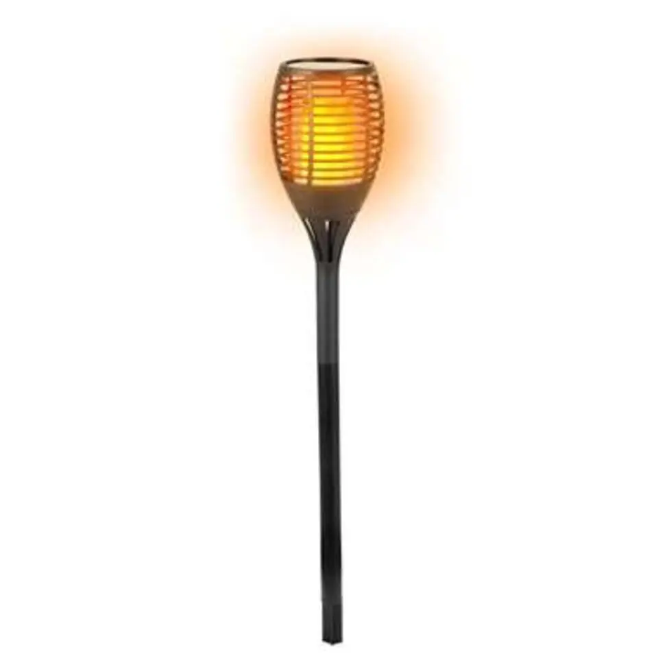 Tuinfakkel - solar - LED - zwart - 77 cm