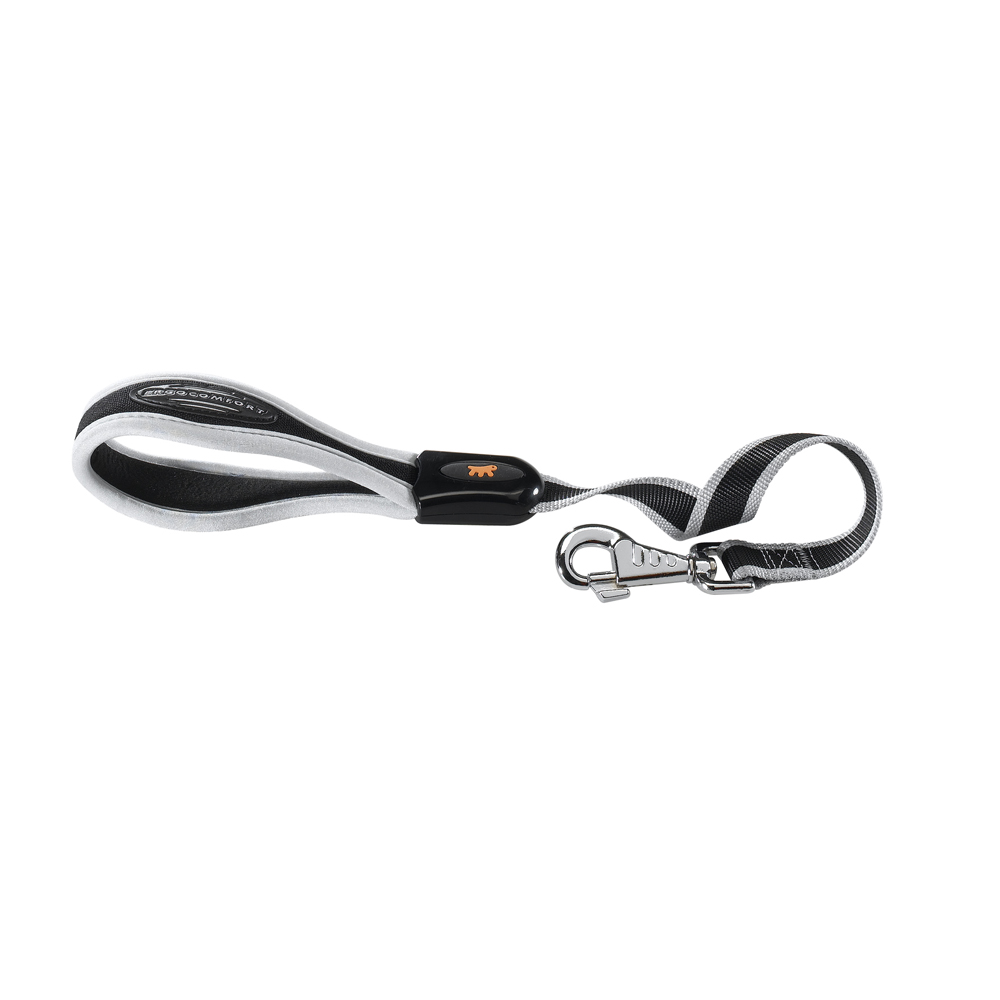 Ferplast laisse pour chiens en nylon ergocomfort gm25/55, poignée ergonomique, rembourrage souple, 25 mm x l 55 cm argent