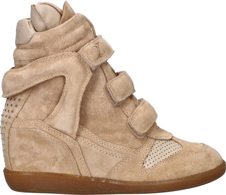 Bronx dames sneaker sleehak Jae-yy triple strap suede beige