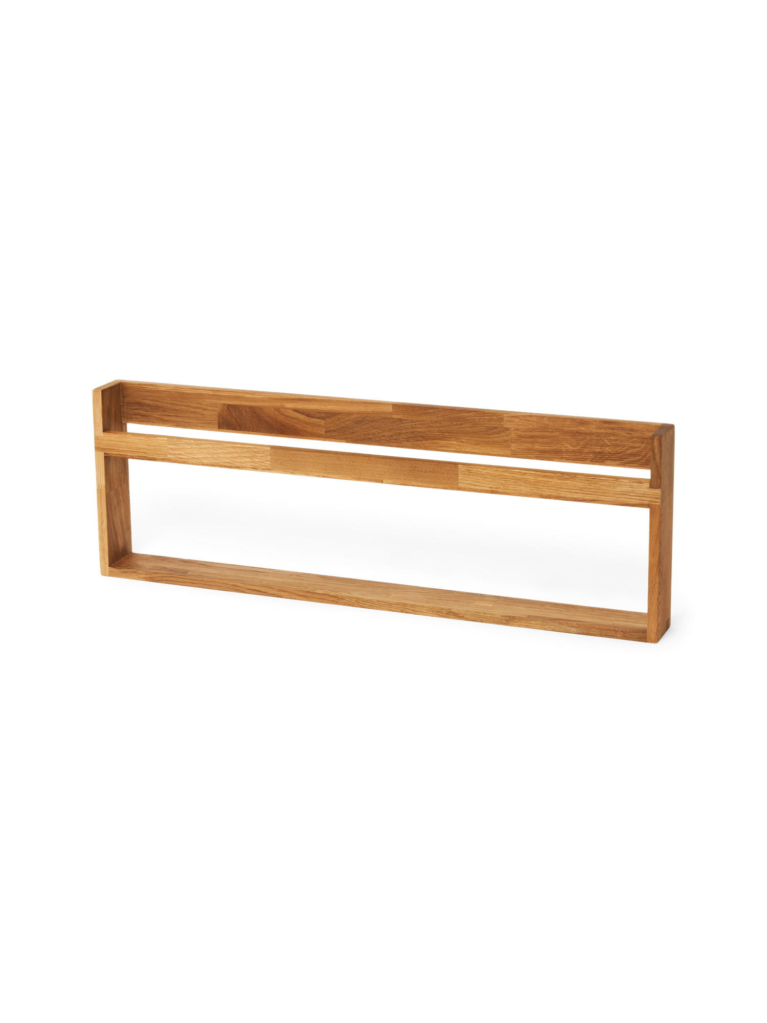 Væghængt magasinholder | Egetræ. 80 x 7 x 27 cm. | Medium Wood