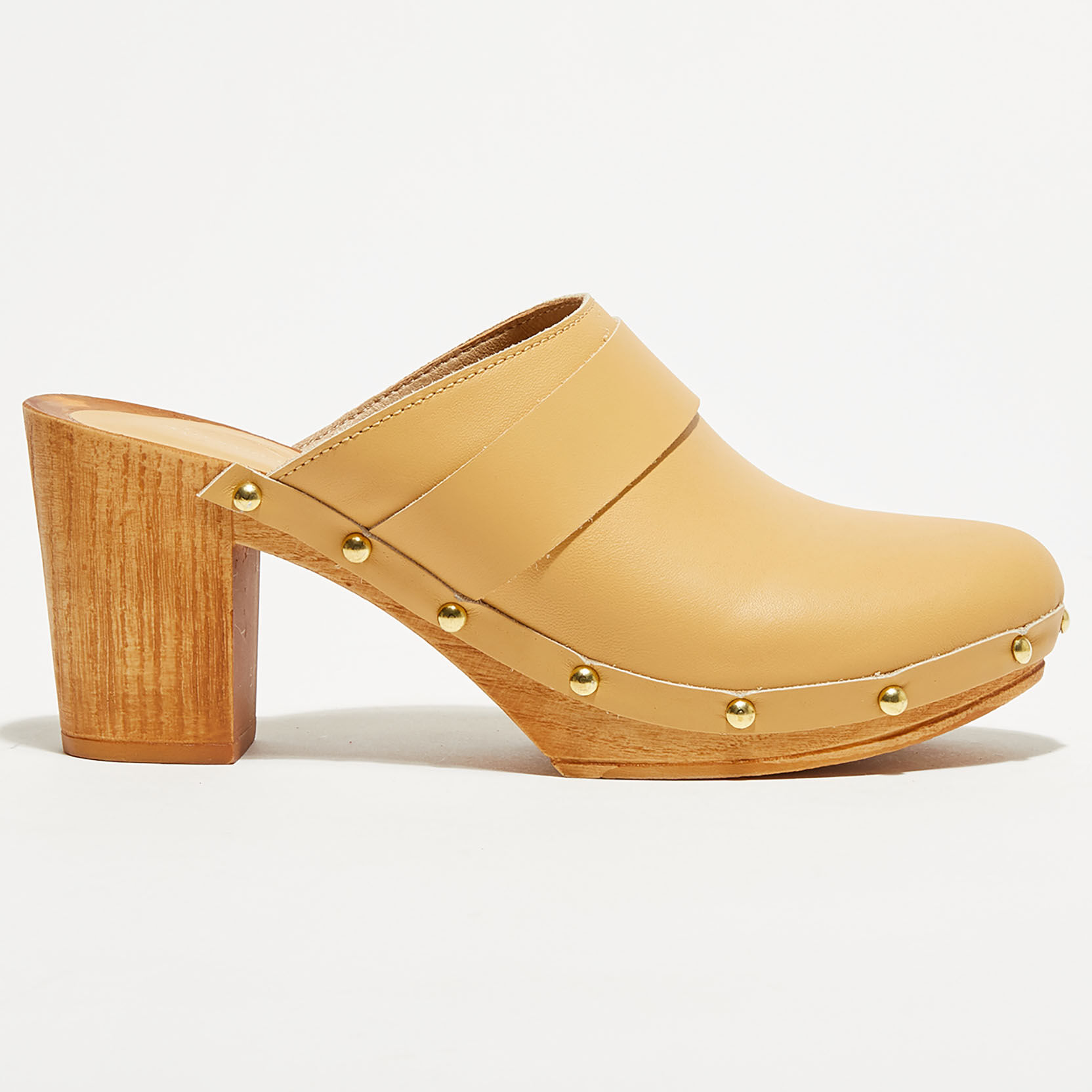 Apologie Studio Sabots en Cuir Gianna camel clair - Talon 8 cm