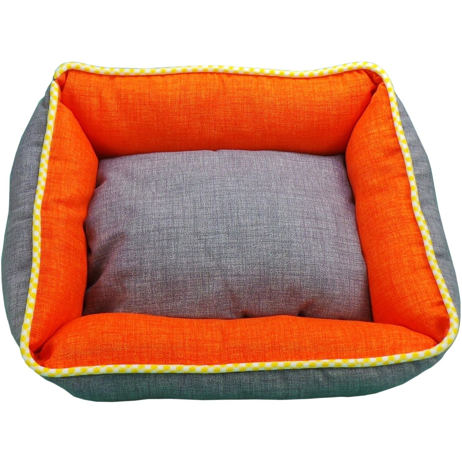 Berço quadrado reversível bicolor T1 50x40 laranja/cinza