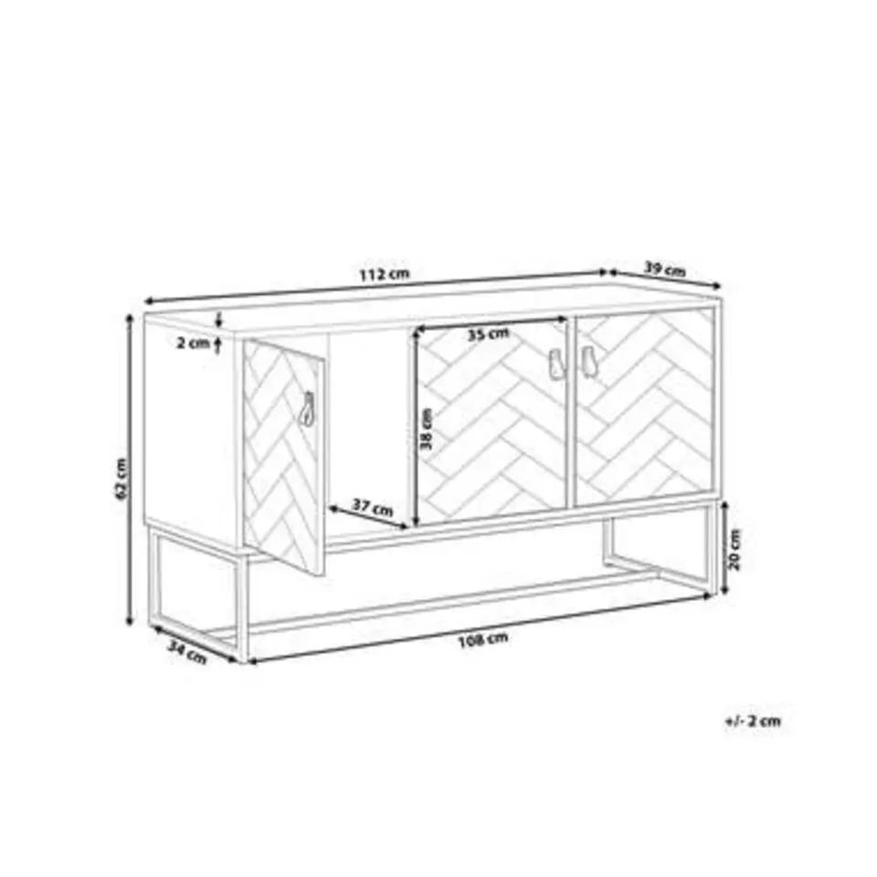 NUEVA - Sideboard - Wit/Donkerbruin - MDF