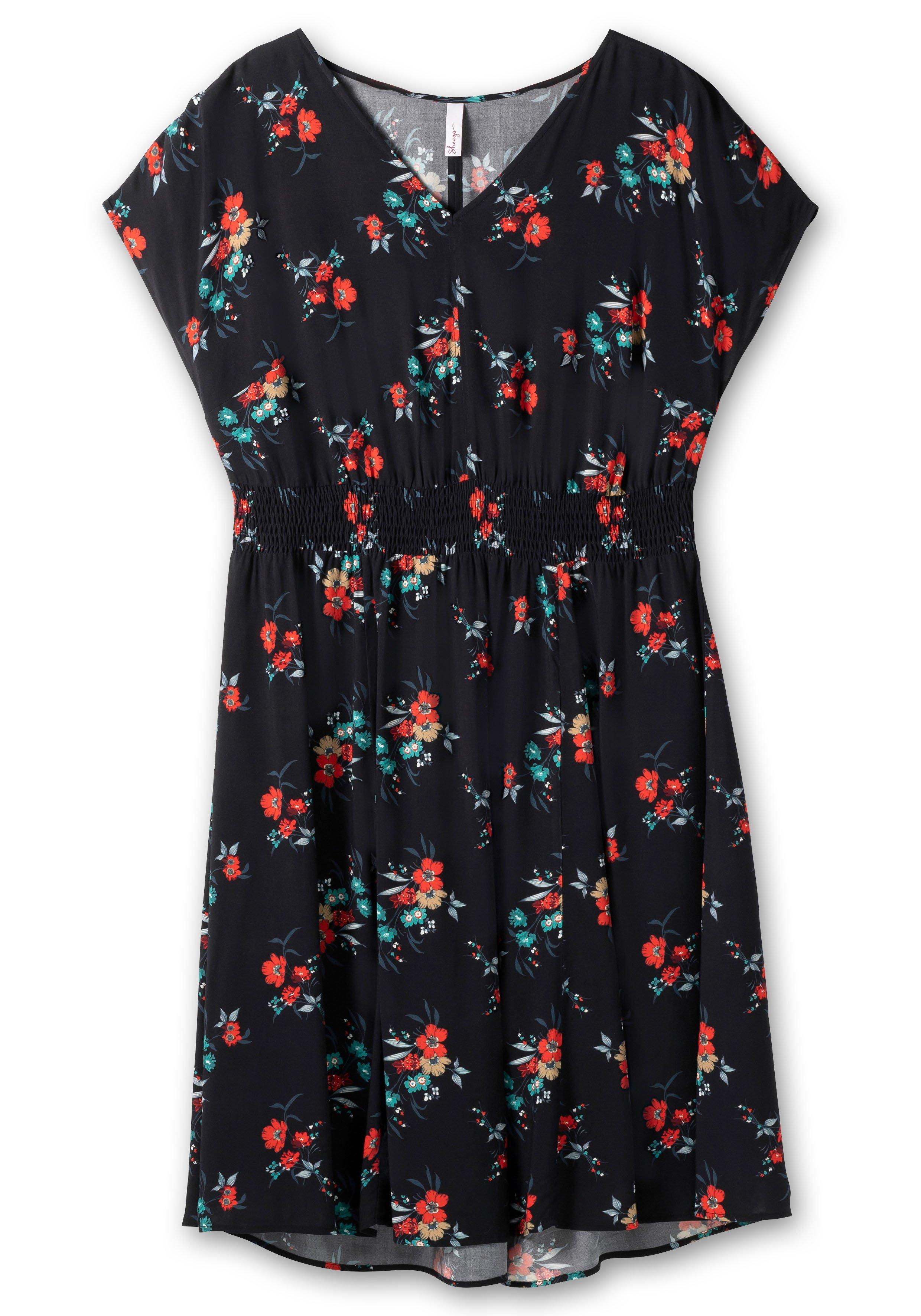 Kleid mit floralem Print und weitem Rockteil