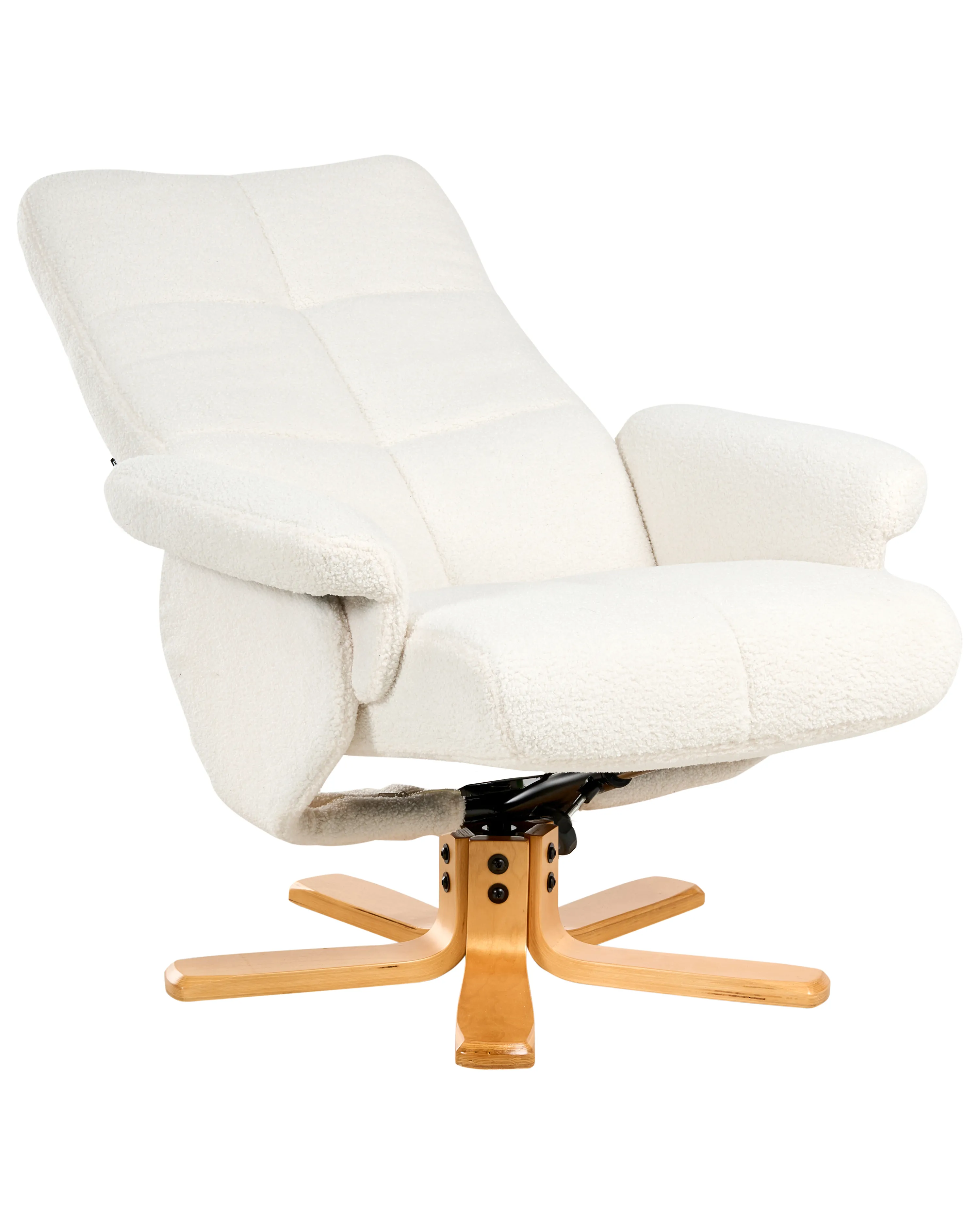 Relaxfauteuil EPSE met voetenbank Bouclé Gebroken wit