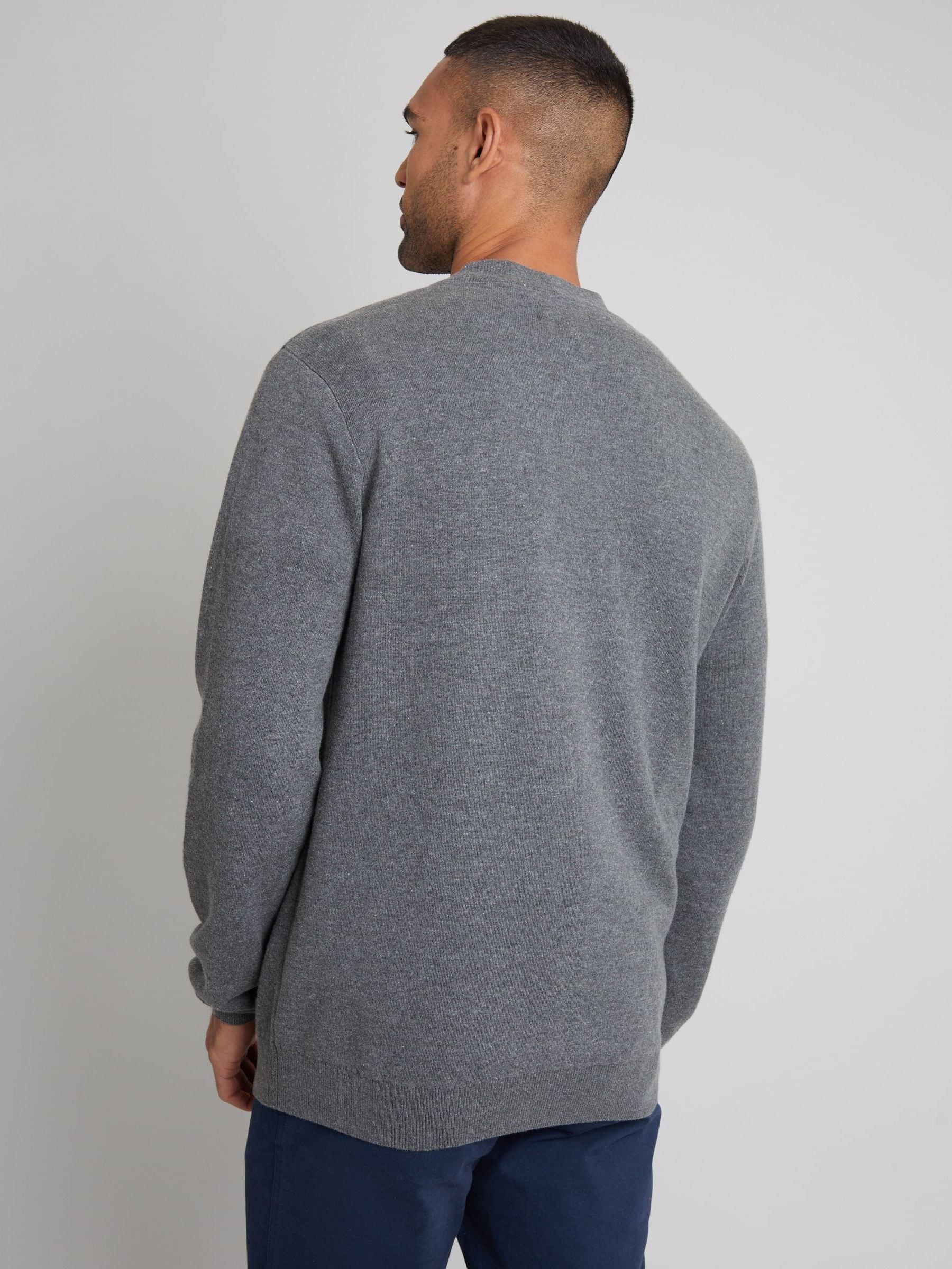 Grijs - Threadbare gebreid vest van een katoenmix