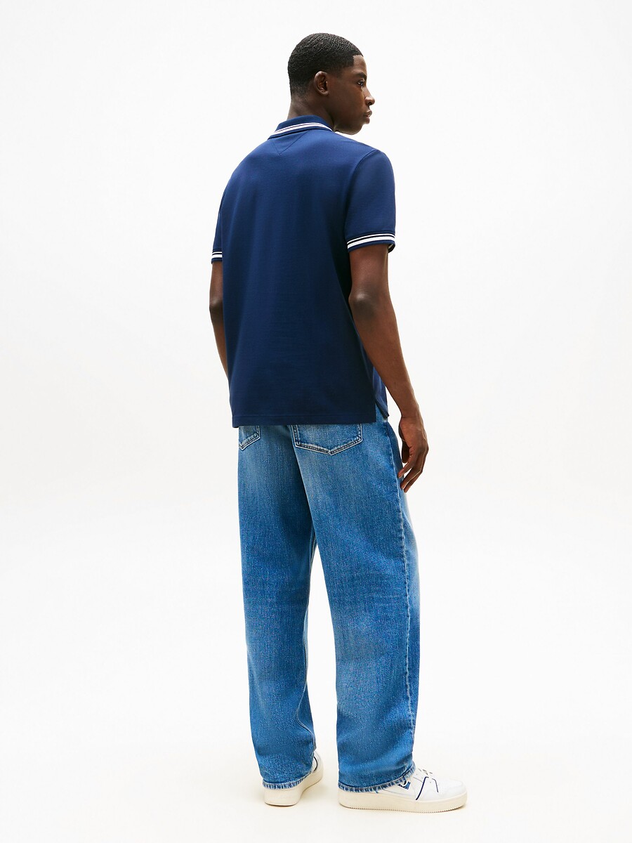 TOMMY JEANS<br>Camisa polo clássica com gola contrastante