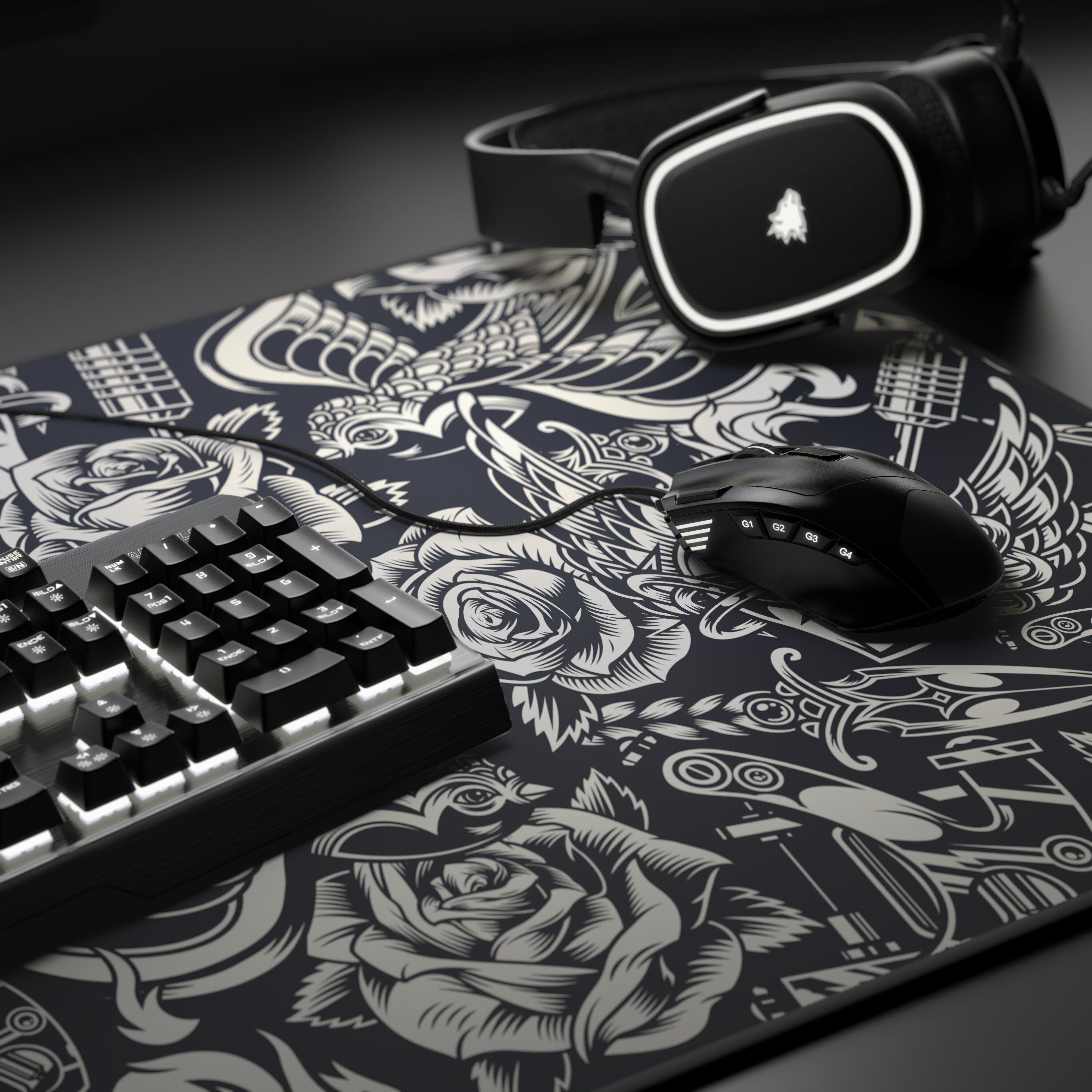 Titanwolf XXL Speed Gaming Mauspad Titanwolf Schwarz 900 x 400mm, XXL Mousepad, Tischunterlage Large Size, verbessert Präzision und Geschwindigkeit