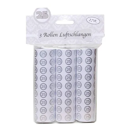 Udo Schmidt Luftschlangen Silberhochzeit 25, Rolle, 3 Stk.