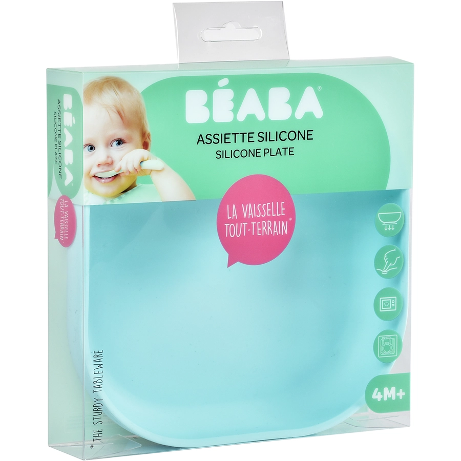 BEABA® Silikonteller mit Saugnapf hellblau