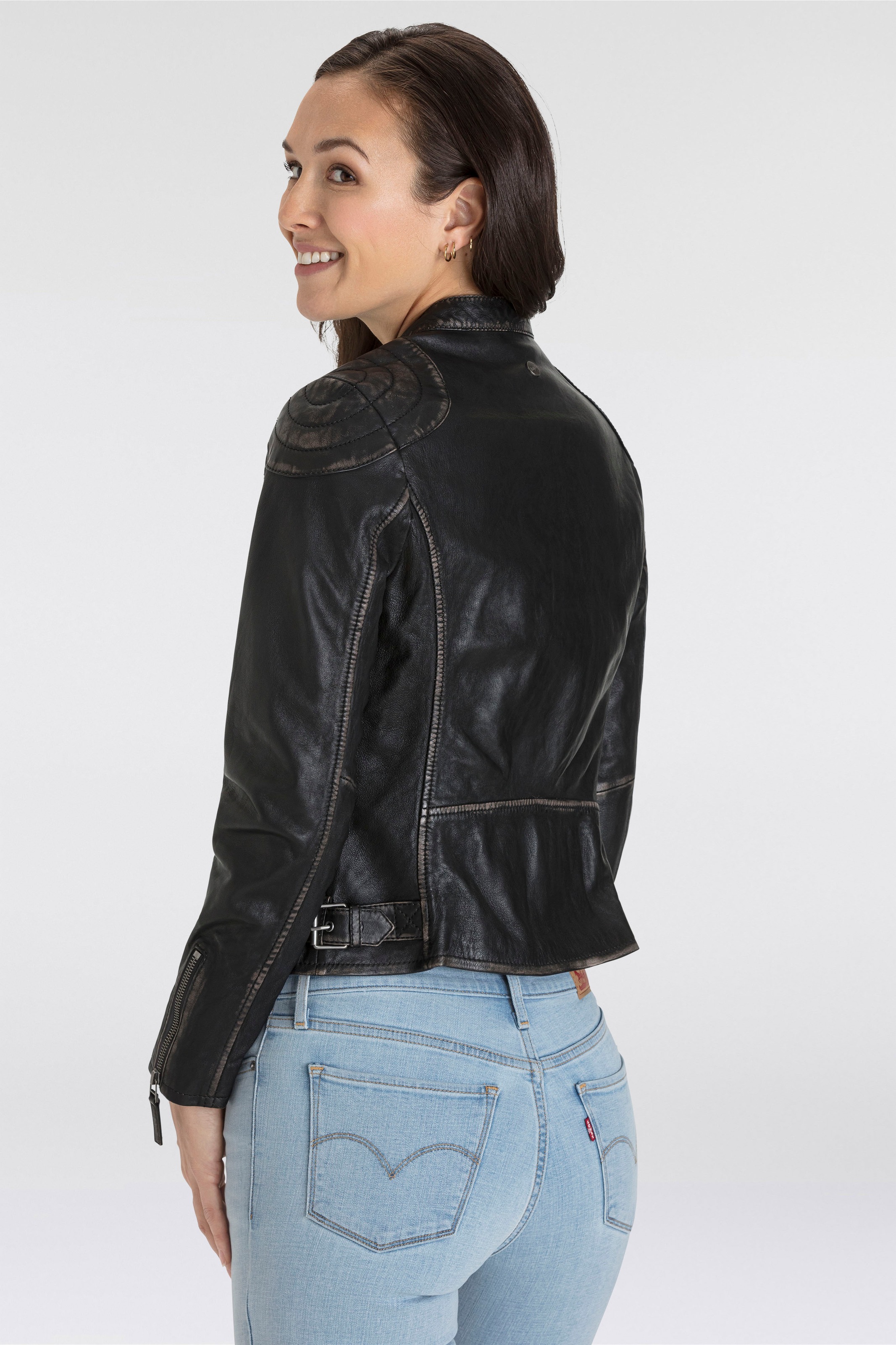 Mauritius Lederjacke »DETTE« in Used-Optik