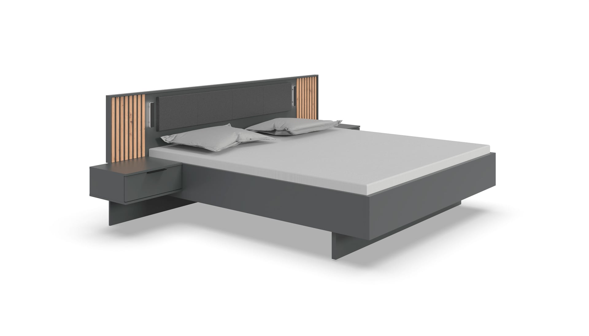 Bettanlage ALASKA 180 x 200 cm grau/ braun