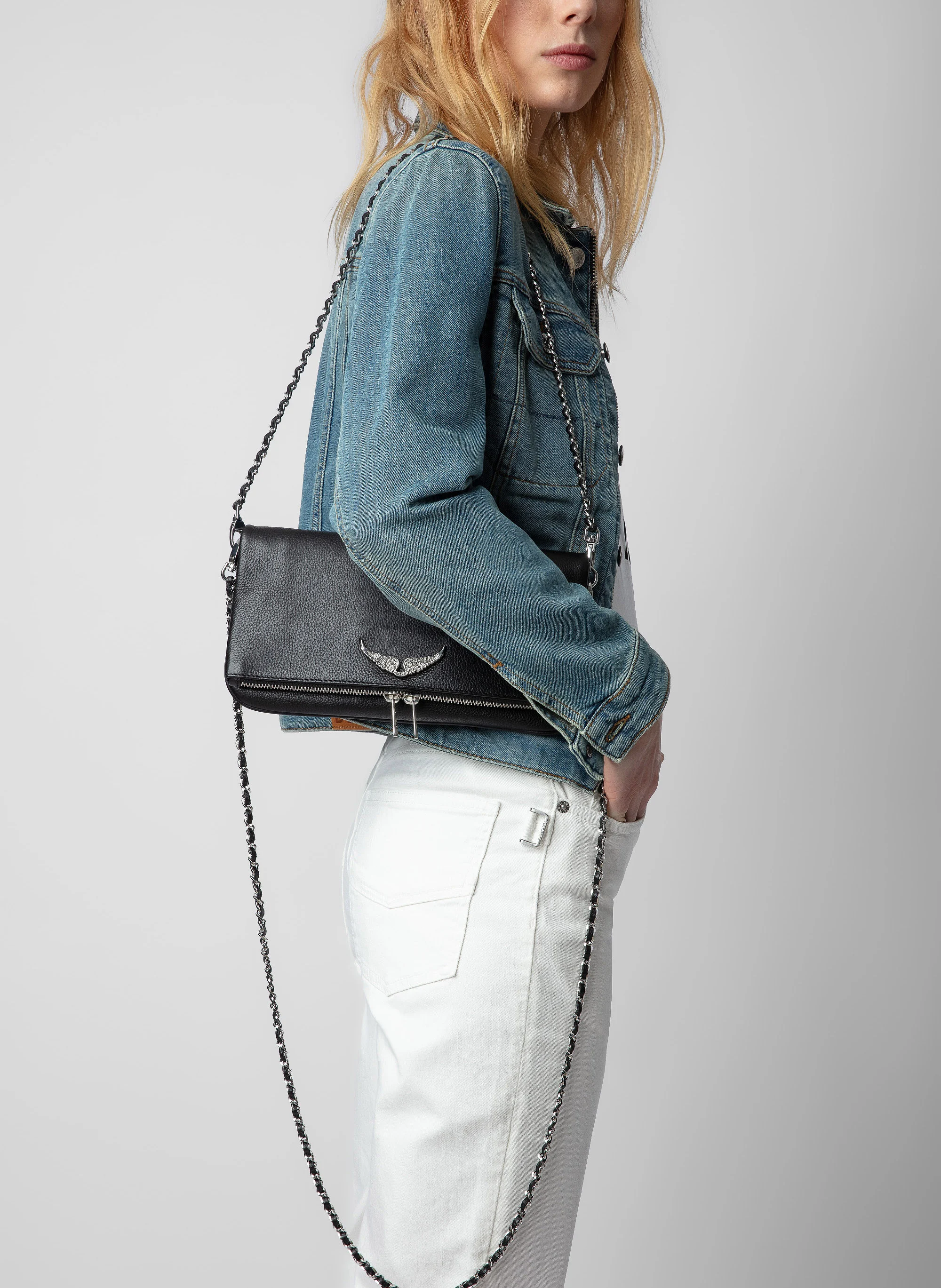 ROCK - Pochette en cuir | Noir