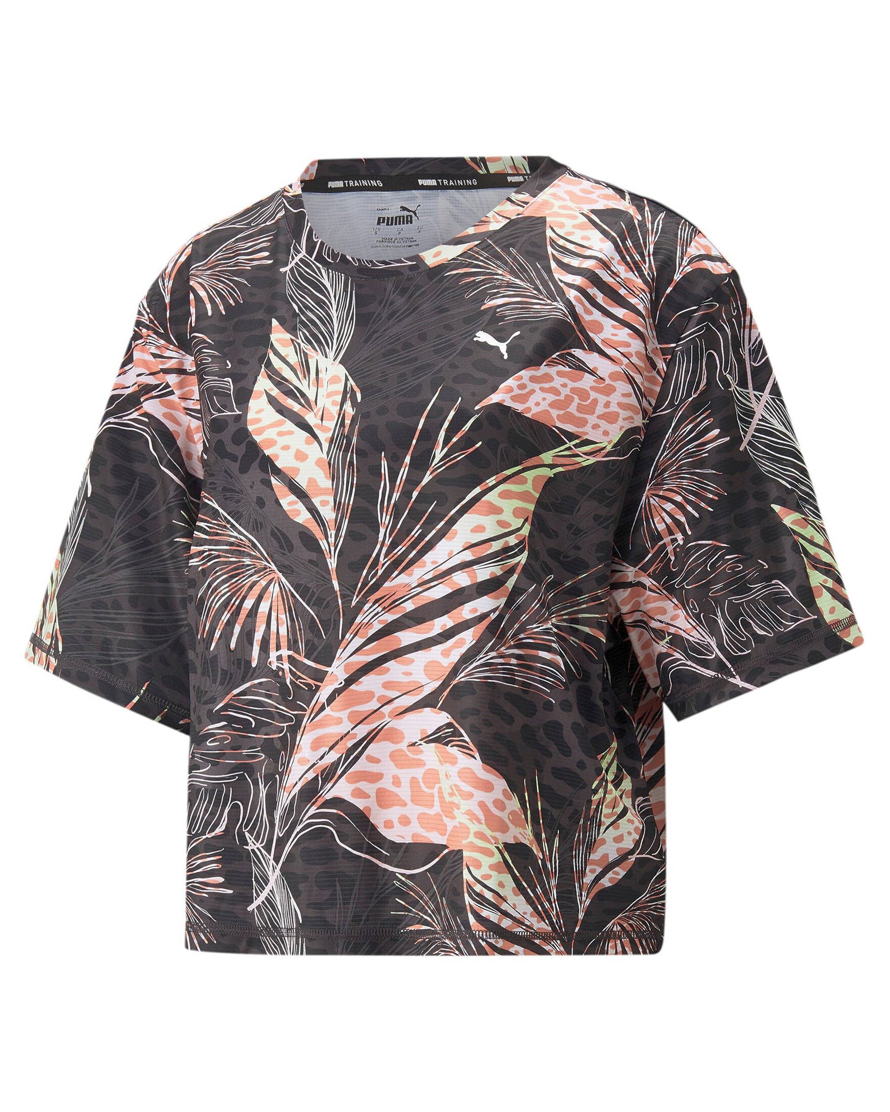 Puma| Damen Trainingsshirt TRAIN FAVORITE AOP CROP verkürzt