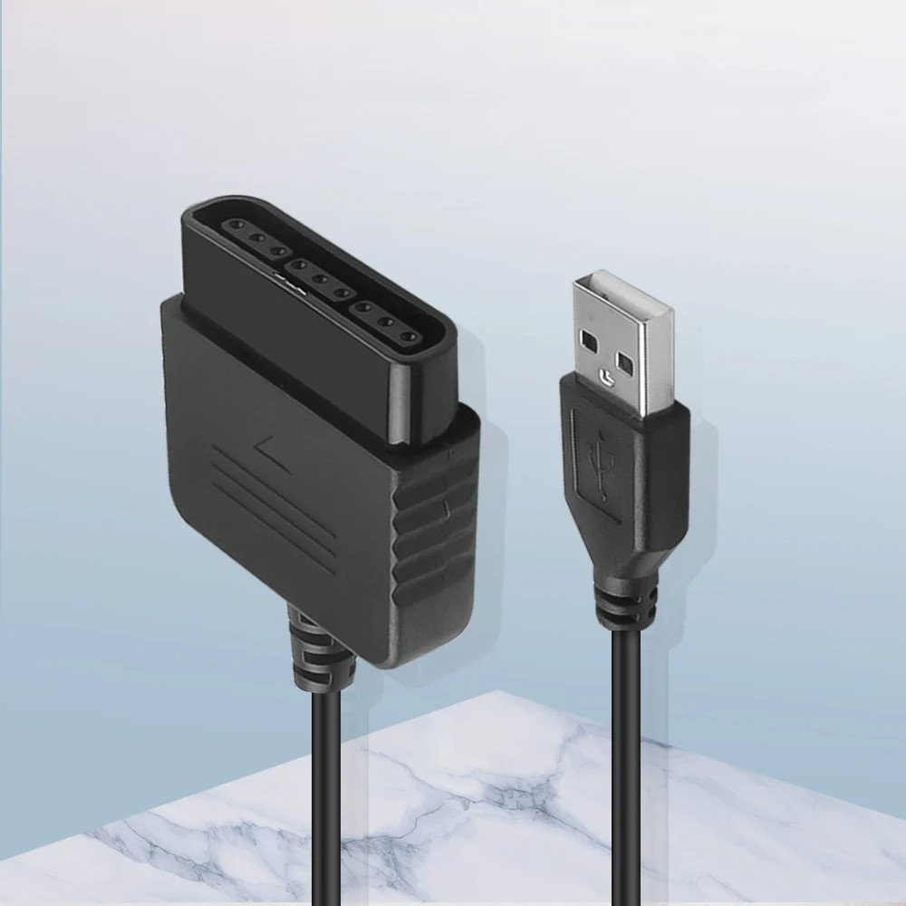 USB A auf Dualshock 2 Game Controller Adapter für Sony Playstation PS2 Controller - Schwarz