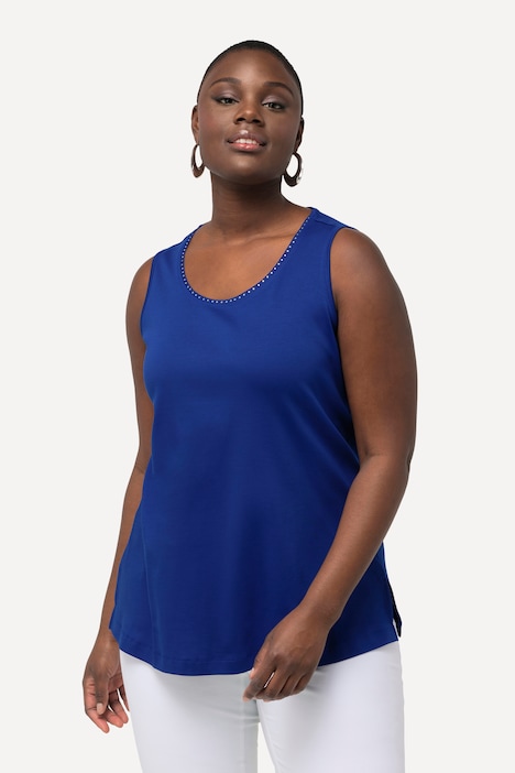Pima Cotton-Top, A-Linie, Rundhals, ärmellos
