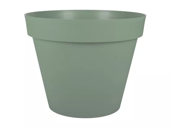 Pot de fleurs rond en plastique Toscane vert laurier - Ø 60 cm - Eda