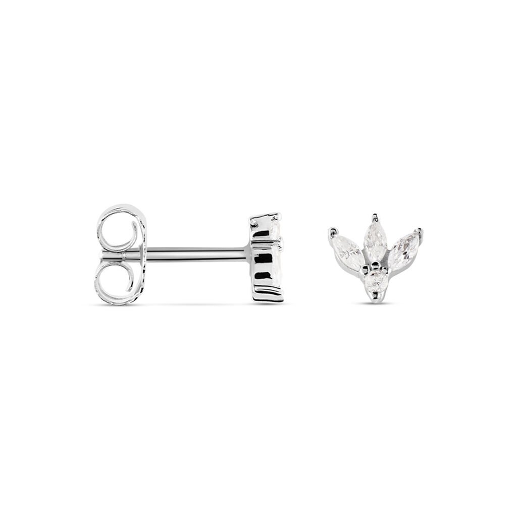 Boucles D'oreilles Puces Argent Blanc Ursinin Oxydes De Zirconium