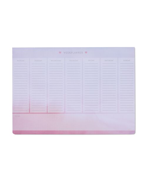 planificateur hebdomadaire magnétique A4 rose