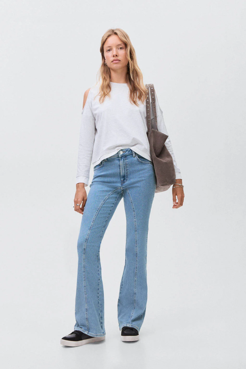 MANGO TEEN flared jeans medium blue denim