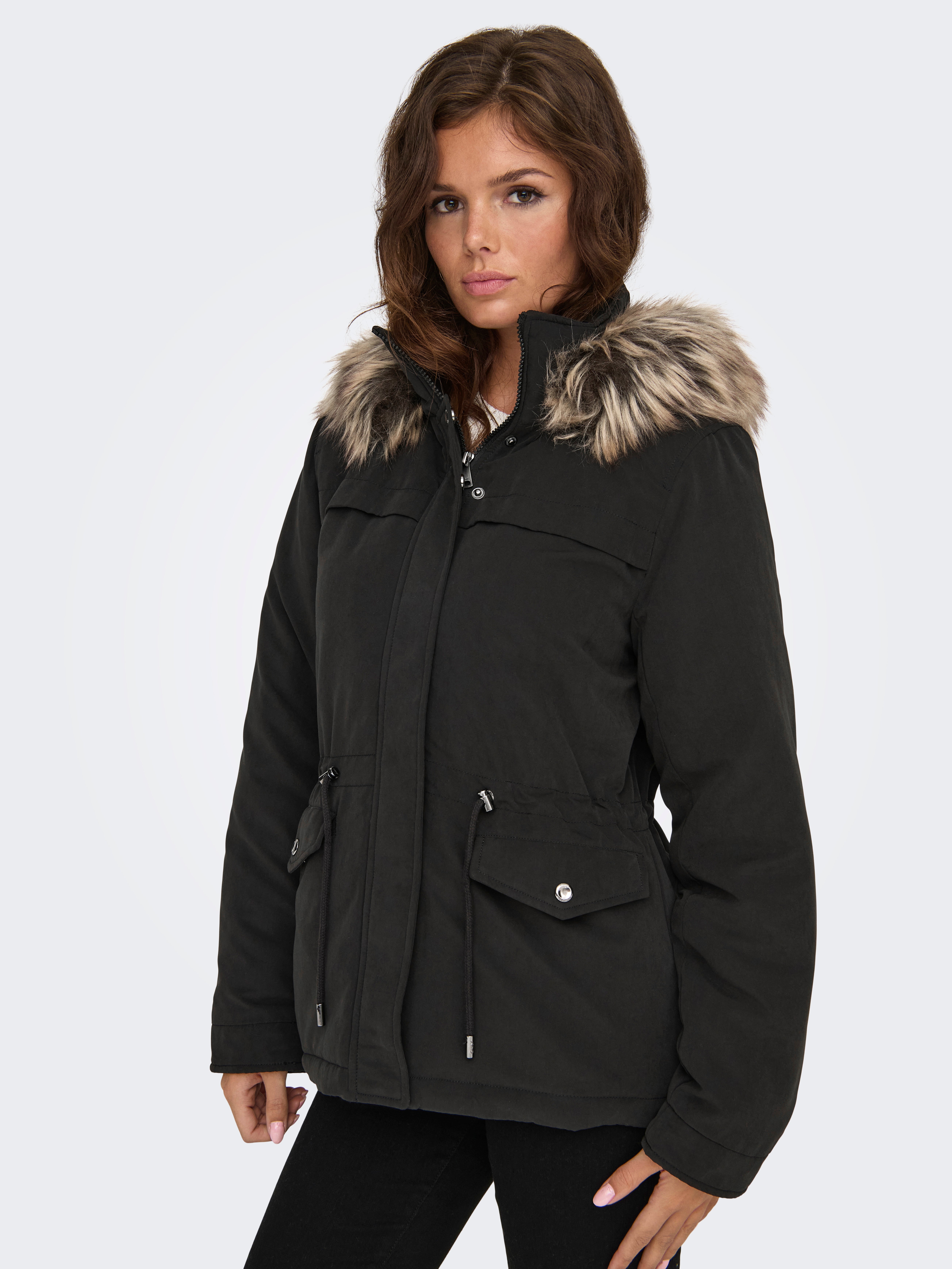 ONLLINNEA Langer Parka Black
