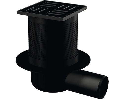 form&style REDONDA vloerafvoer 105 x 105/50 mm horizontaal, afvoercapaciteit 37 l/min, matzwarte afwerking