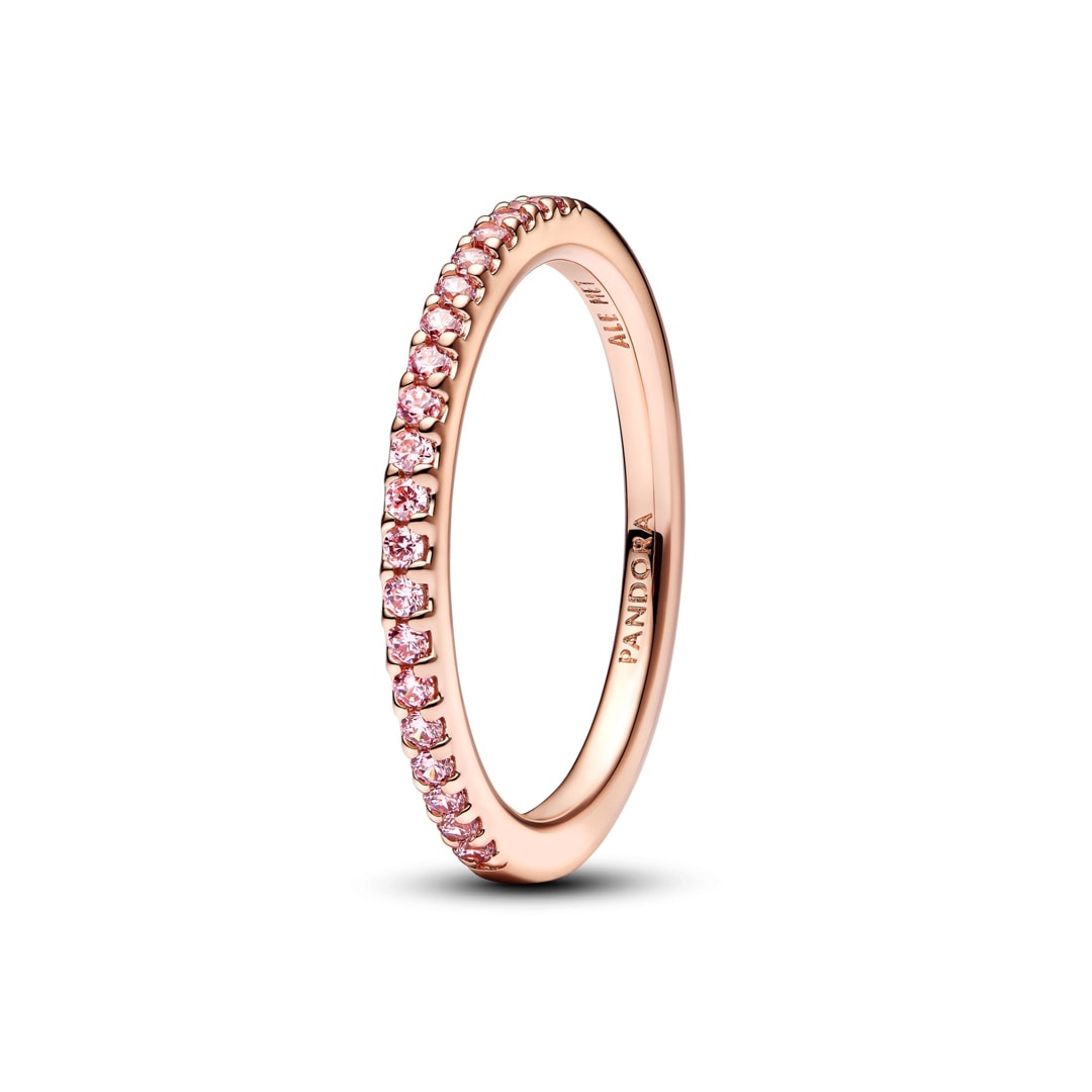Pandora Rose Timeless Funkelnder Rosafarbener Pavé-Band Ring