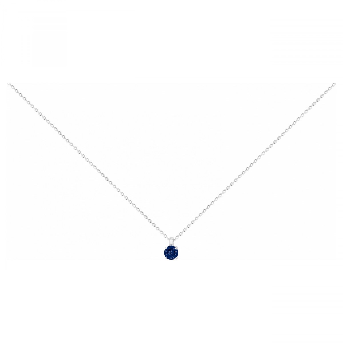 Collier mono-motif en Argent avec spinelle bleu saphir