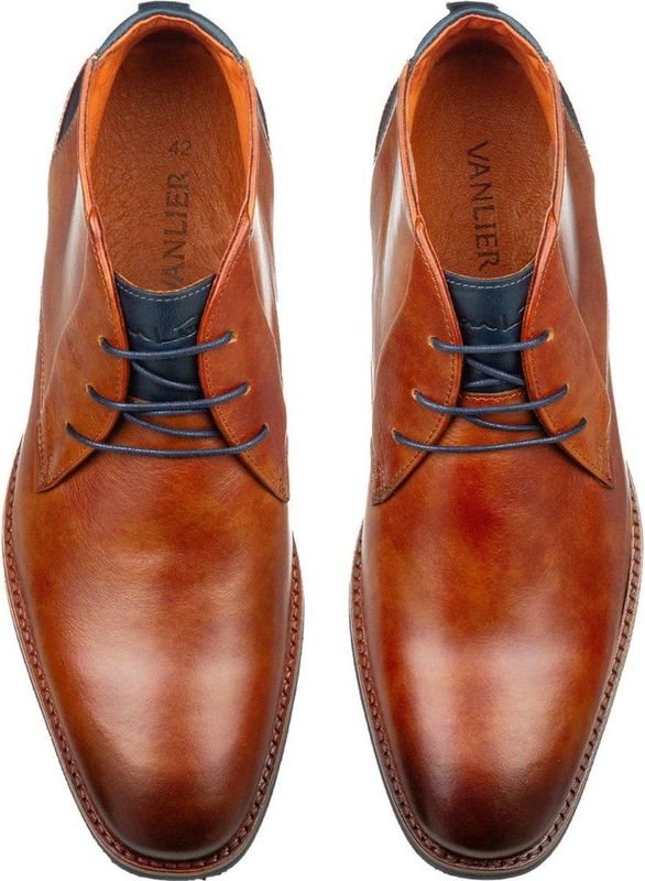 Van Lier - Heren - Veterboots - Cognac - Leer