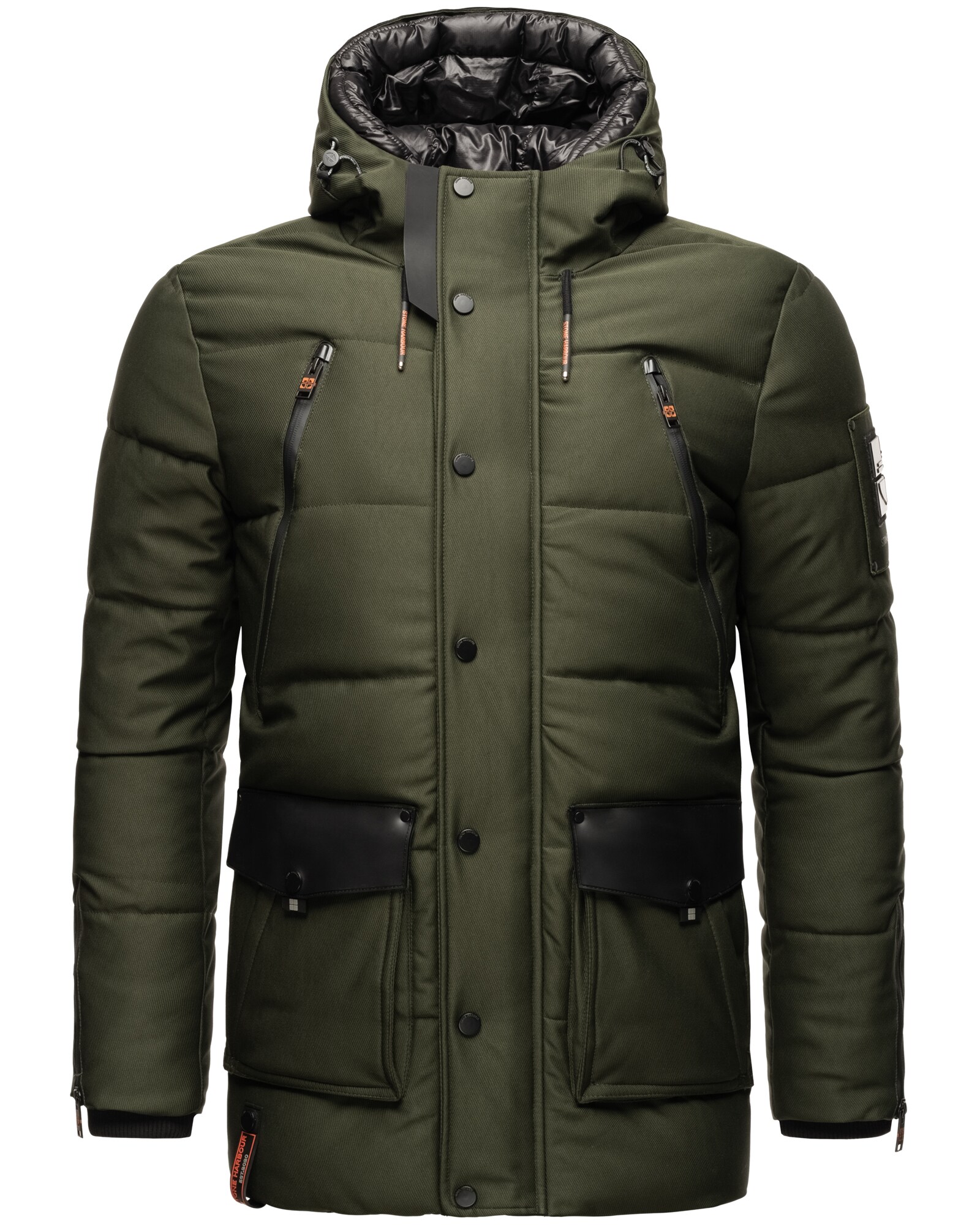 STONE HARBOUR Herren Winterjacke Warm Gefütterter Wintermantel mit Doppelter Kapuze Mitjaa
