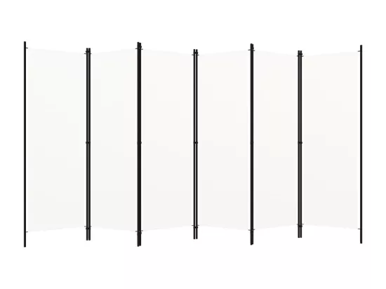 Cloison de séparation 6 panneaux Blanc 300x180 cm