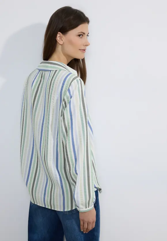 Seersucker Bluse - strong khaki