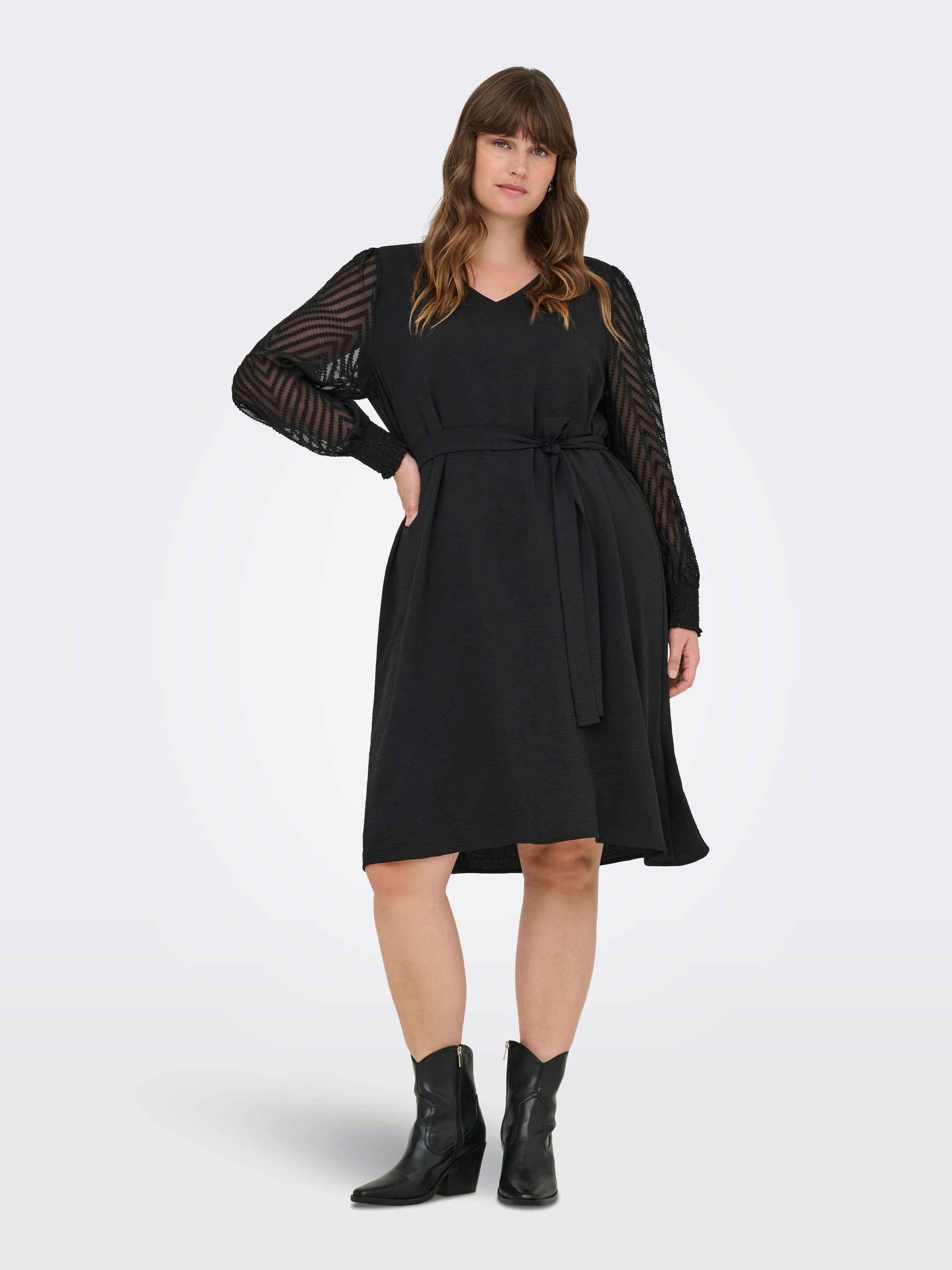 ONLY CARMAKOMA Midikleid »CARMETTA LIFE LS KNEE DRESS WVN« Sommerkleid