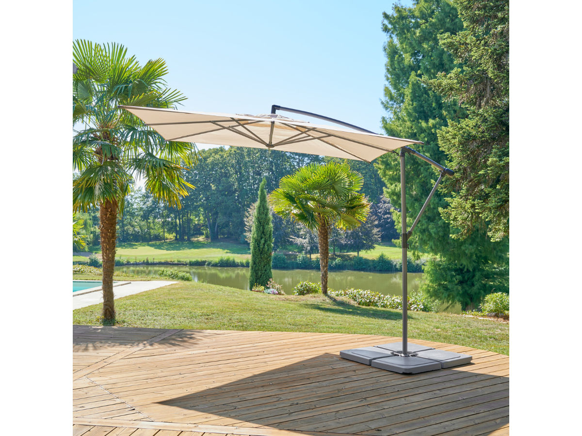 Hesperide HIXA parasol met voet - Beige