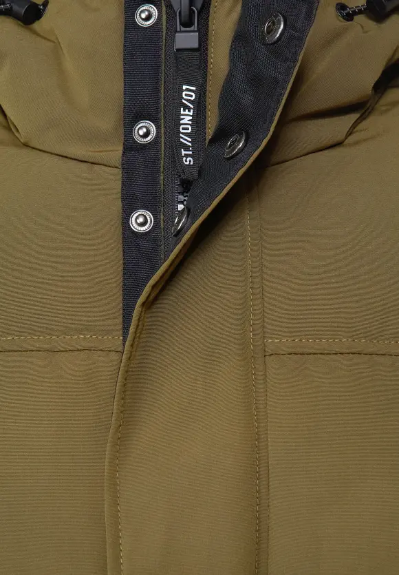 Steppjacke mit Kapuze - burnt olive