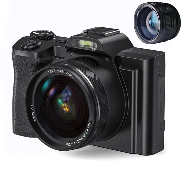 Digitalkamera 4K, 48MP, CMOS, 16x zoom, selvudløser