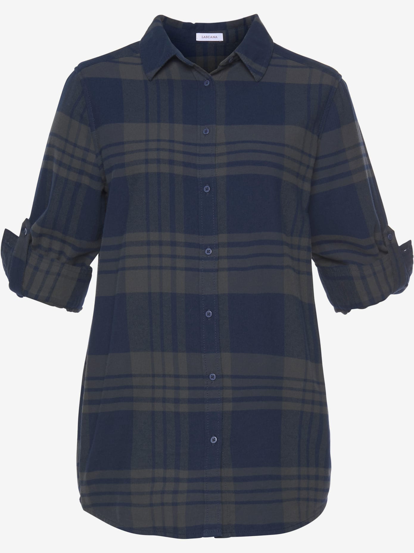 Chemisier à carreaux décontracté, col chemise