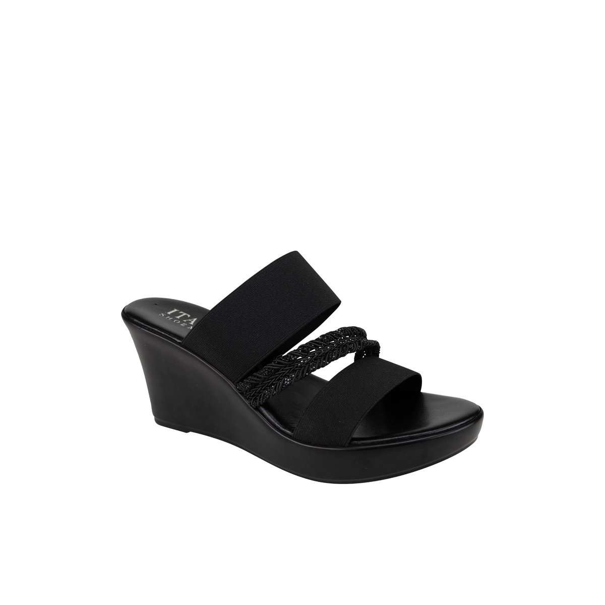 ITALIAN SHOEMAKERS-Drardotha-Sandales à lanières - Talon compensé - Noir