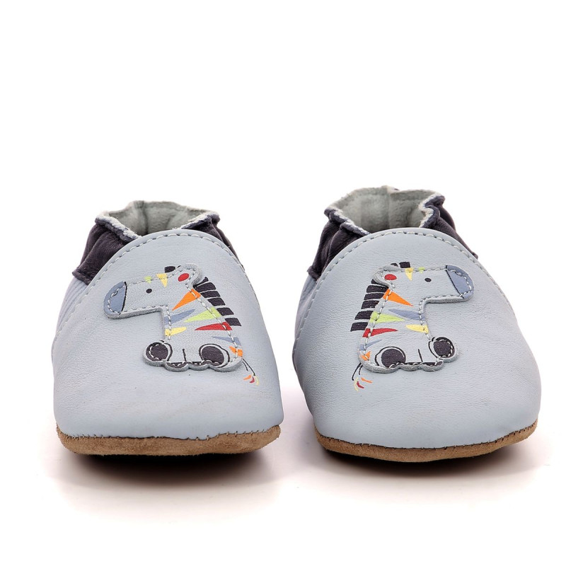 Robeez Robeez Chaussons Zebra Rainbow Bleu Clair