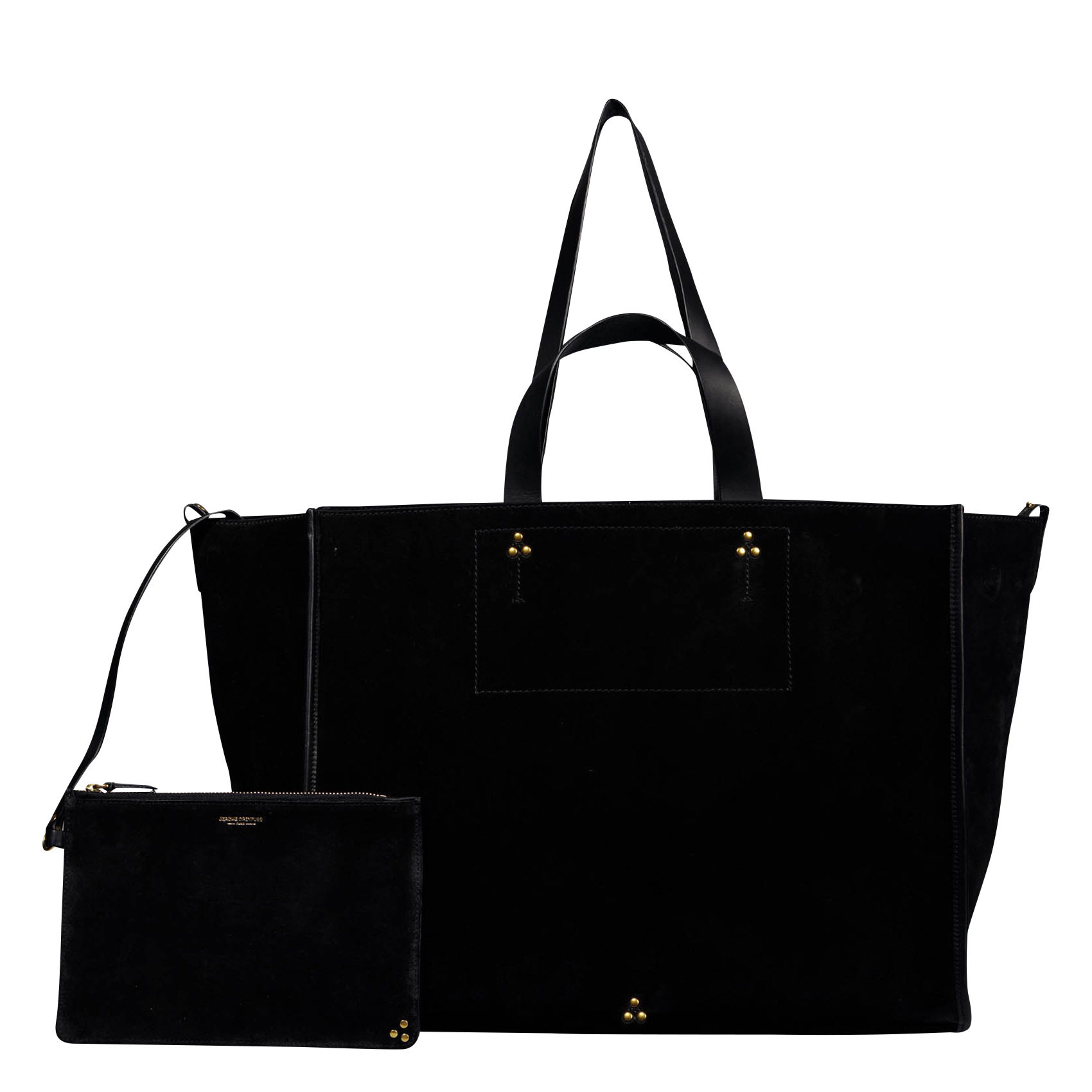 LEON L - Sac cabas en cuir velours| Noir