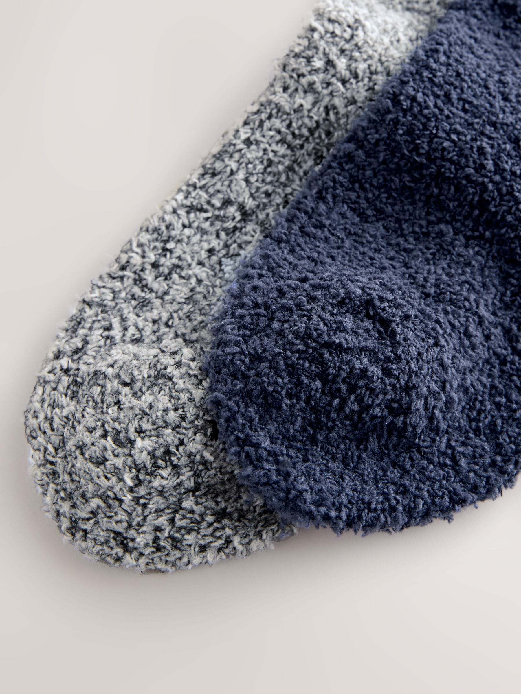 Blauw/grijs - 2 paar knusse sokken
