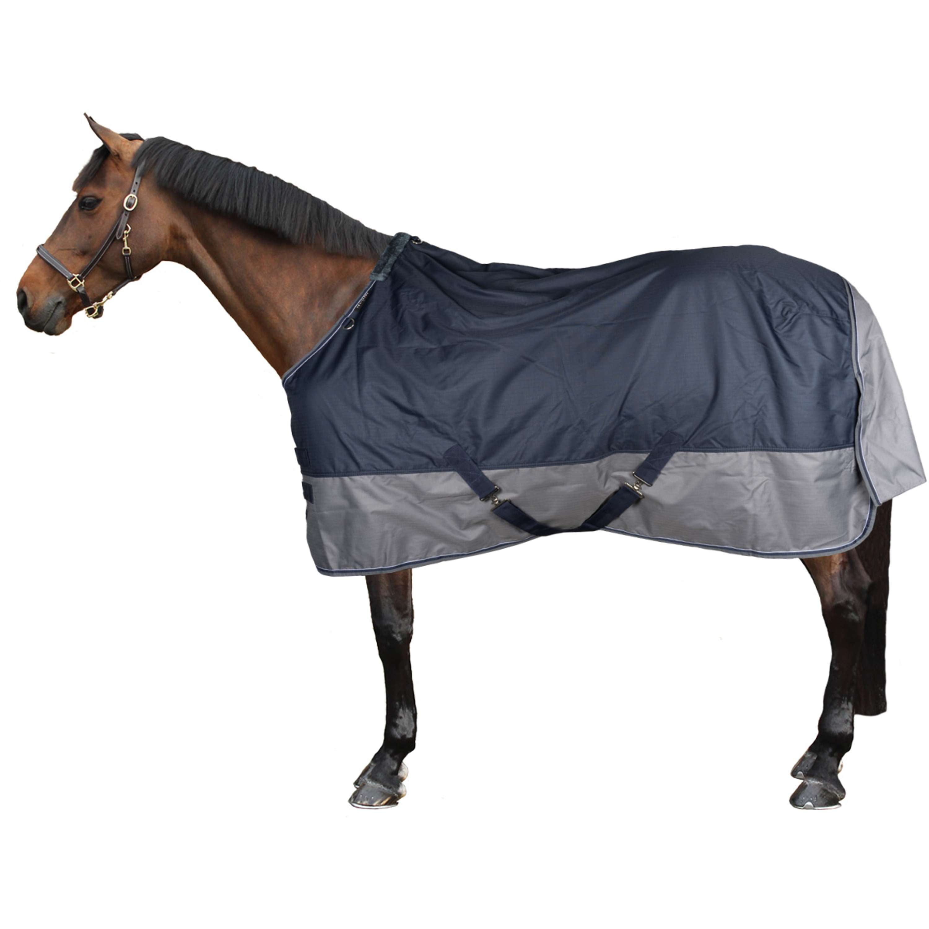 EQUITHÈME Outdoordeken Tyrex 600 D Polar Fleece 0g Marineblauw/Grijs