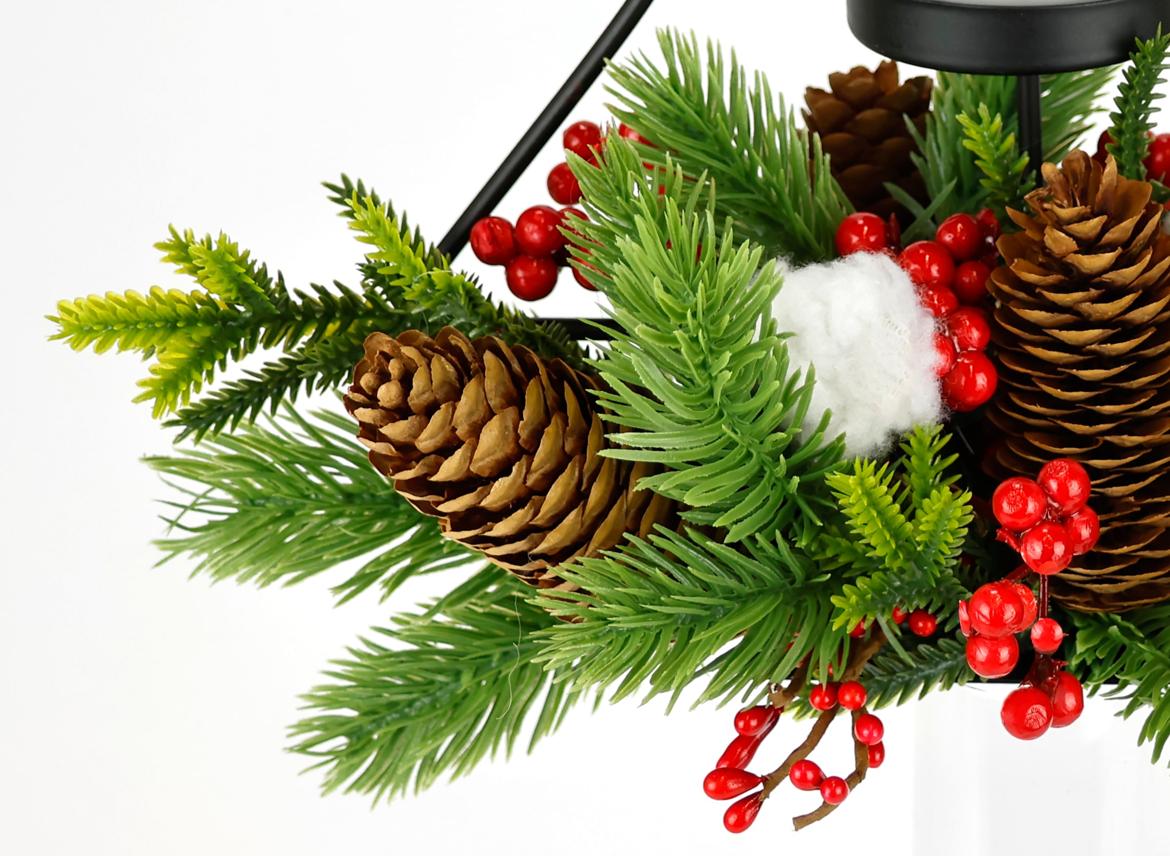 I.GE.A. Teelichthalter »Dekofigur Metall-Tannenbaum mit Glaseinsatz« Tannenzweige Zapfen Kerzenhalter Dekolicht Weihnachtsdeko Windlicht