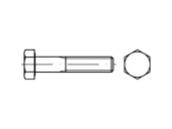TOOLCRAFT 124782 Sekskantsskrue M24 80 mm Udvendig sekskant DIN 931 Stål 25 stk